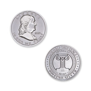 2025 FRANKLIN HALF / INTAGLIO REVERSE - ONE HALF OUNCE - .999 FINE SILVER - 30MM