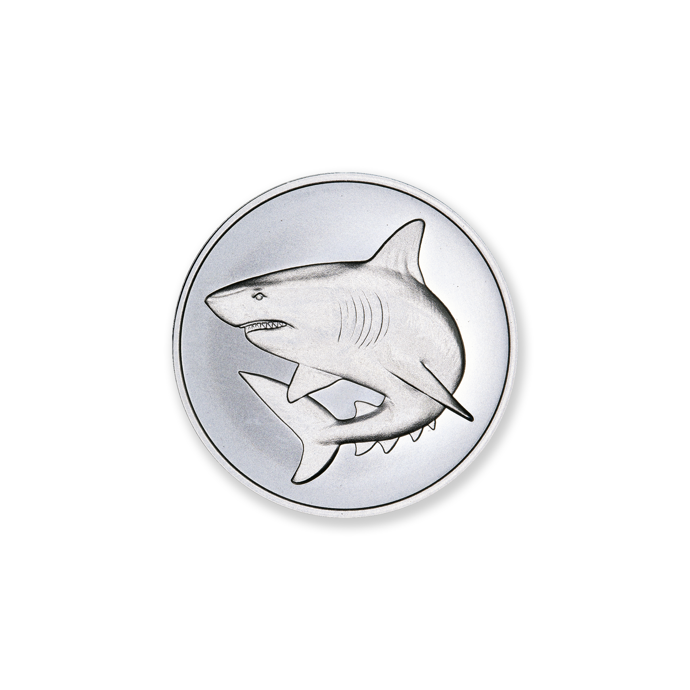 FRACTIONAL - SHARK - ONE HALF OUNCE - .999 FINE SILVER - 30MM - Image 1