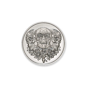 FRACTIONAL - SUGAR SKULLS - ONE HALF OUNCE - .999 FINE SILVER - 30MM