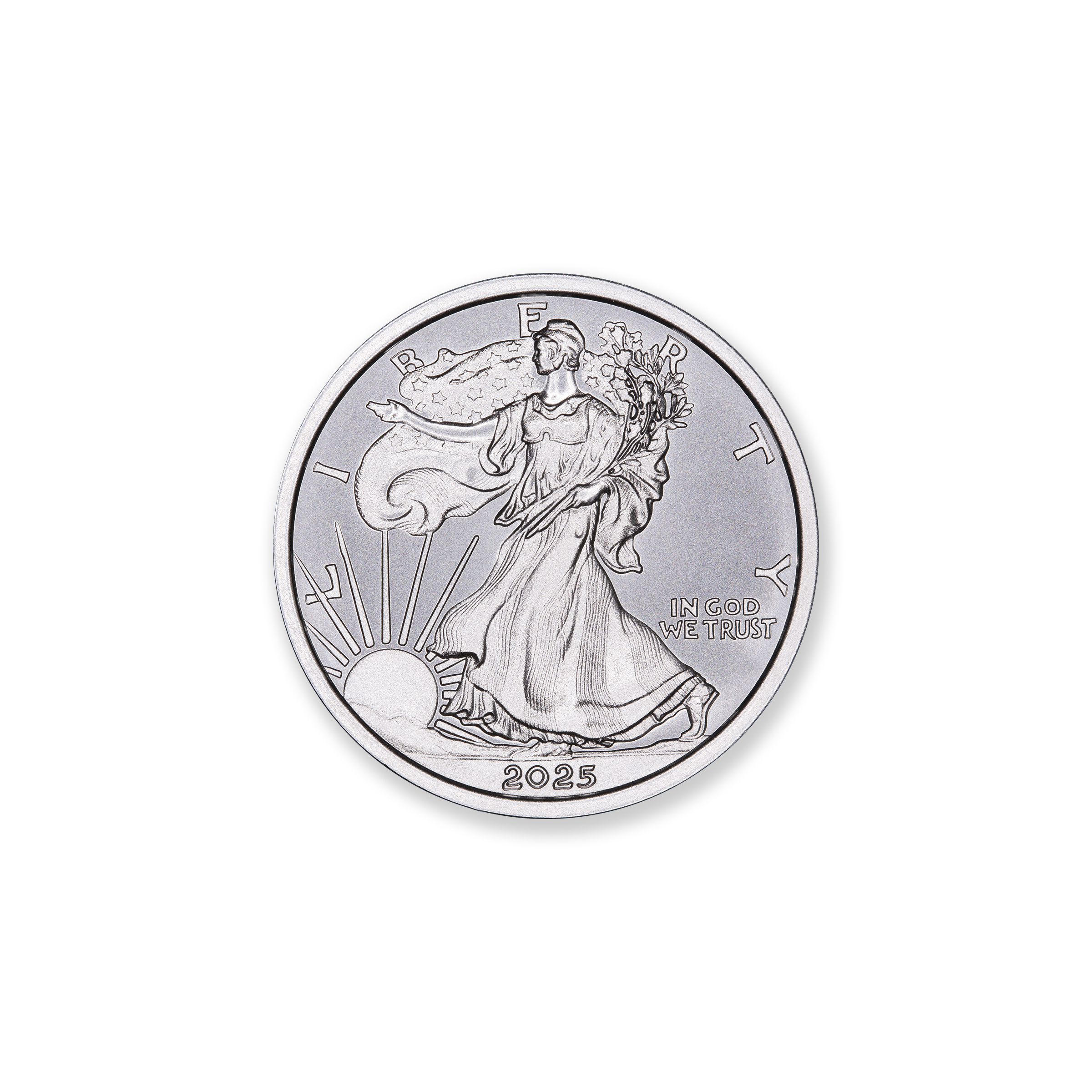 2025 WALKING LIBERTY HALF / INTAGLIO REVERSE - ONE HALF OUNCE - .999 FINE SILVER - 30MM - Image 3