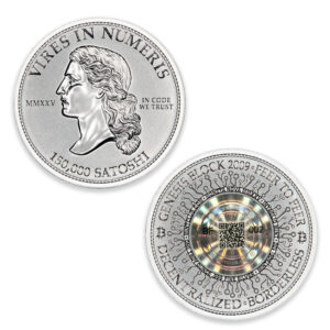 MONETA NOVA - 150,000 SATOSHI CRYPTO COLD STORAGE WALLET - 1 TROY OUNCE - 39MM - TOTAL MINTAGE: 100 (BUYER FUNDED)