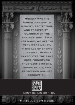 MONETA NOVA - 150,000 SATOSHI CRYPTO COLD STORAGE WALLET - 1 TROY OUNCE - 39MM - TOTAL MINTAGE: 100 (BUYER FUNDED)