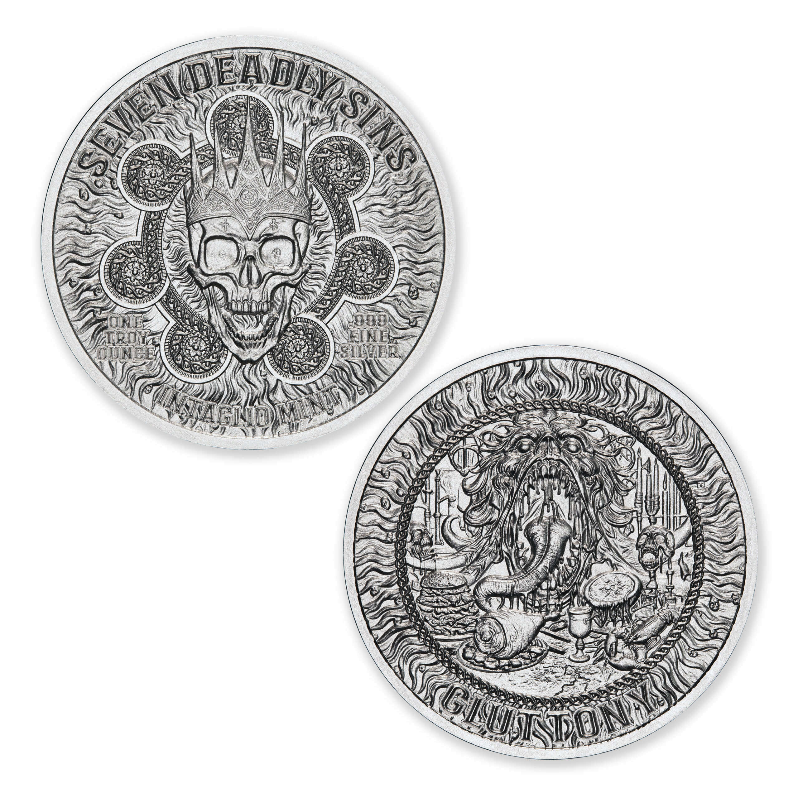 SEVEN DEADLY SINS - GLUTTONY – 1 TROY OUNCE – 39MM - Image 1