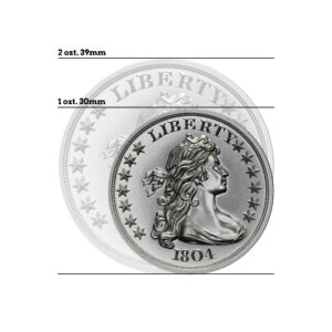 1804 DOLLAR TRIBUTE - HIGH RELIEF - 1 TROY OUNCE - 30MM (THICK)