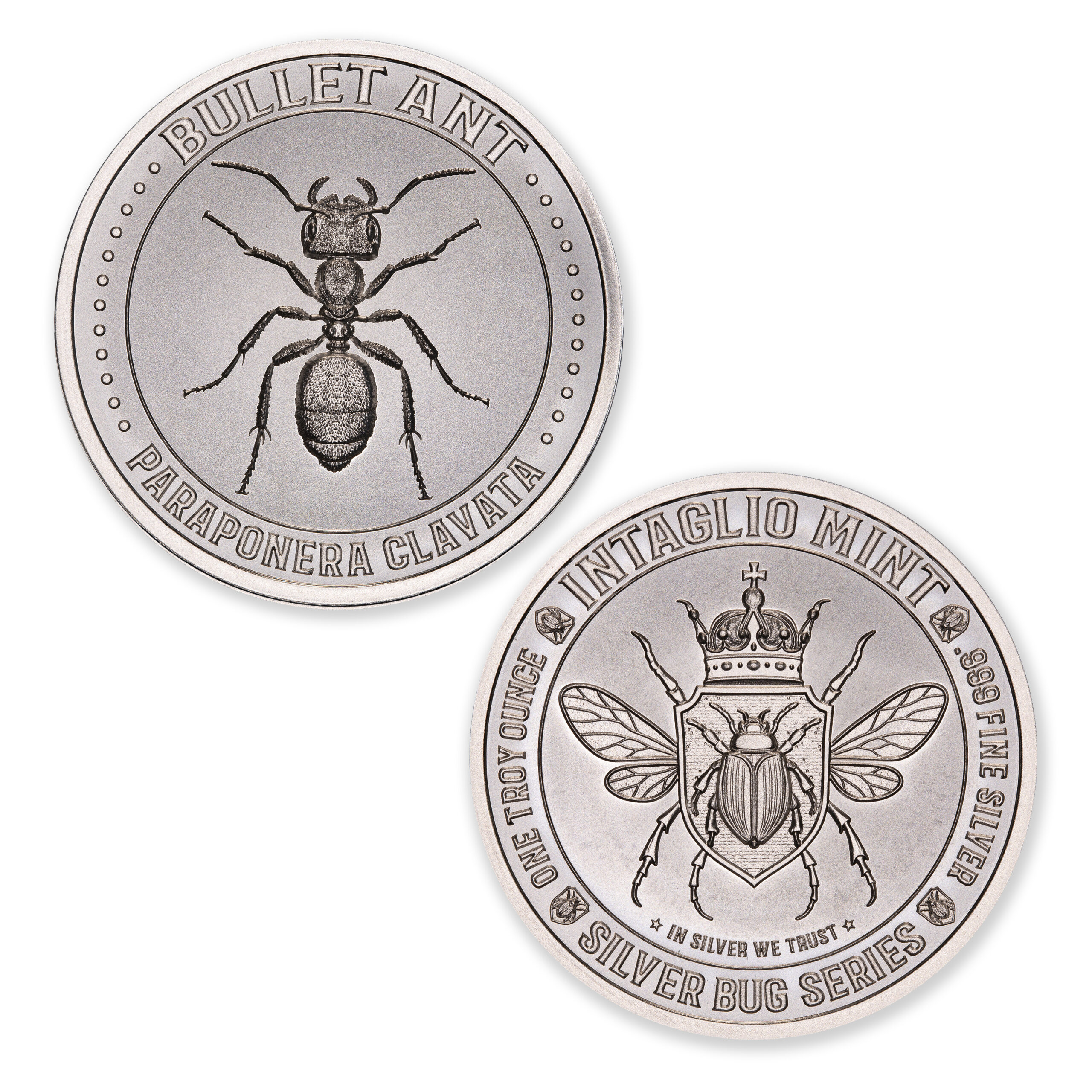 SILVER BUG SERIES -  BULLET ANT - 1 TROY OUNCE - 39MM - Image 1
