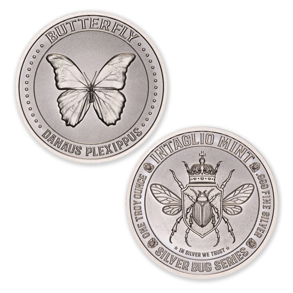 SILVER BUG SERIES - BUTTERFLY - 1 TROY OUNCE - 39MM