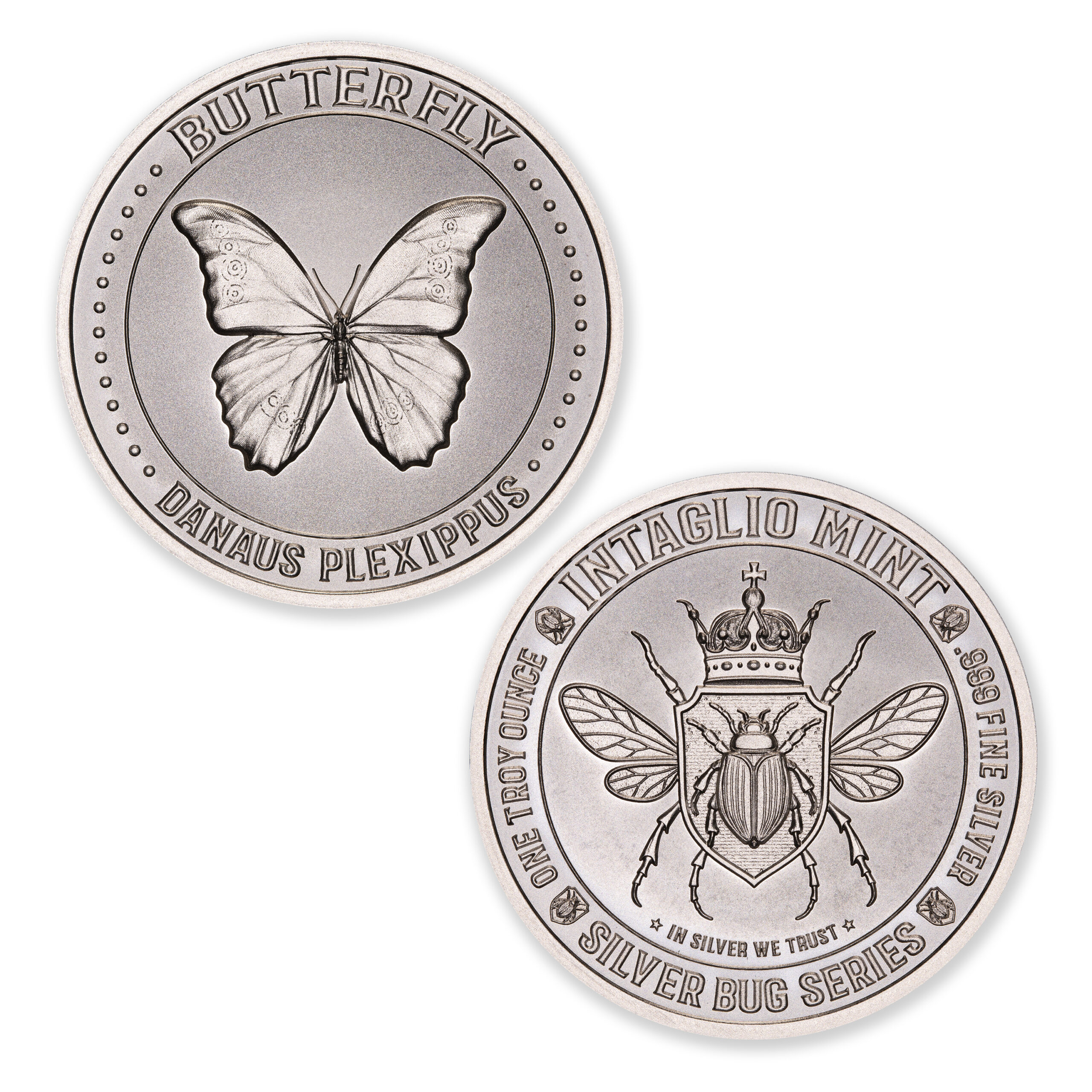 SILVER BUG SERIES -  BUTTERFLY - 1 TROY OUNCE - 39MM - Image 1