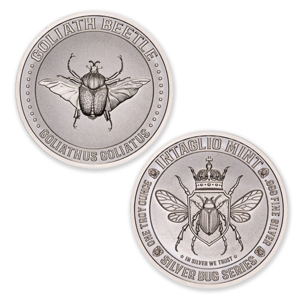 SILVER BUG SERIES - GOLIATH BEETLE - 1 TROY OUNCE - 39MM