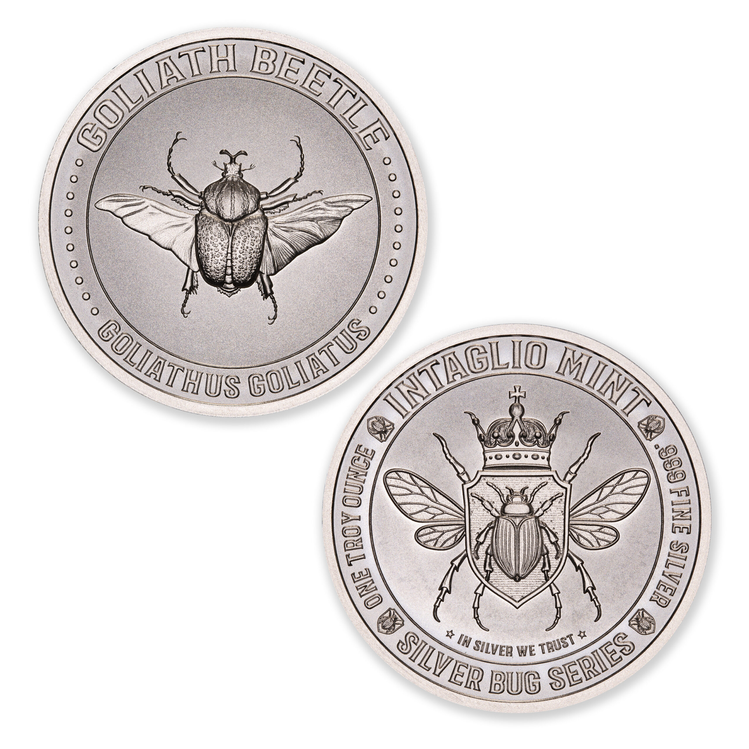 SILVER BUG SERIES -  GOLIATH BEETLE - 1 TROY OUNCE - 39MM - Image 1