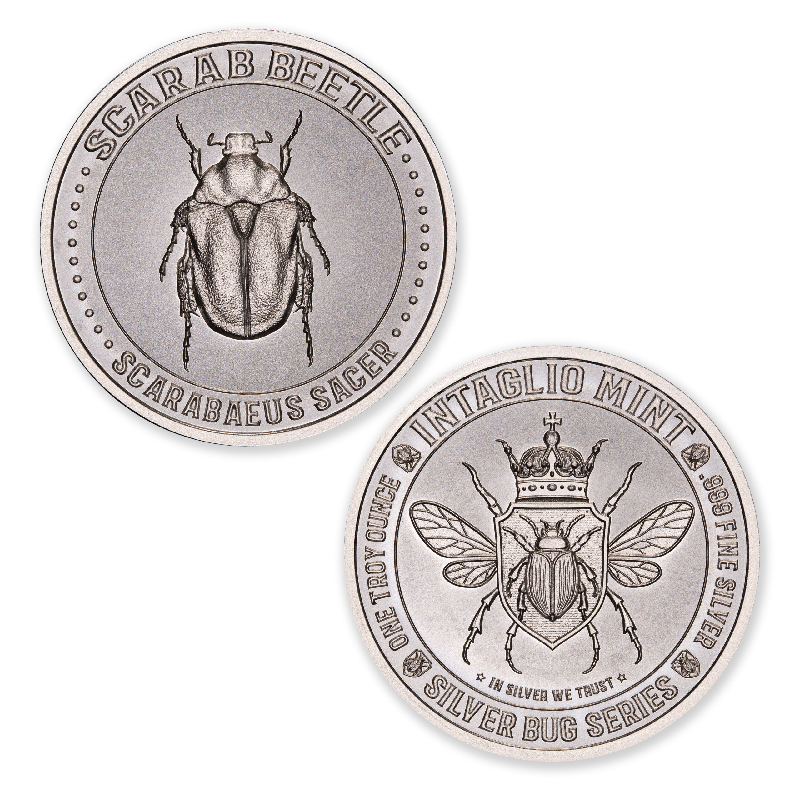 SILVER BUG SERIES -  SCARAB BEETLE - 1 TROY OUNCE - 39MM - Image 1