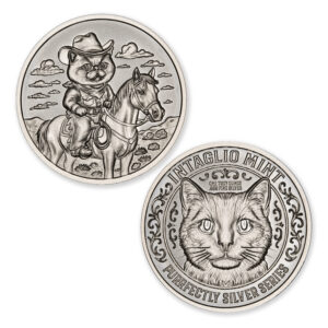 PURRFECTLY SILVER SERIES – COWBOY CAT – 1 TROY OUNCE – 39MM