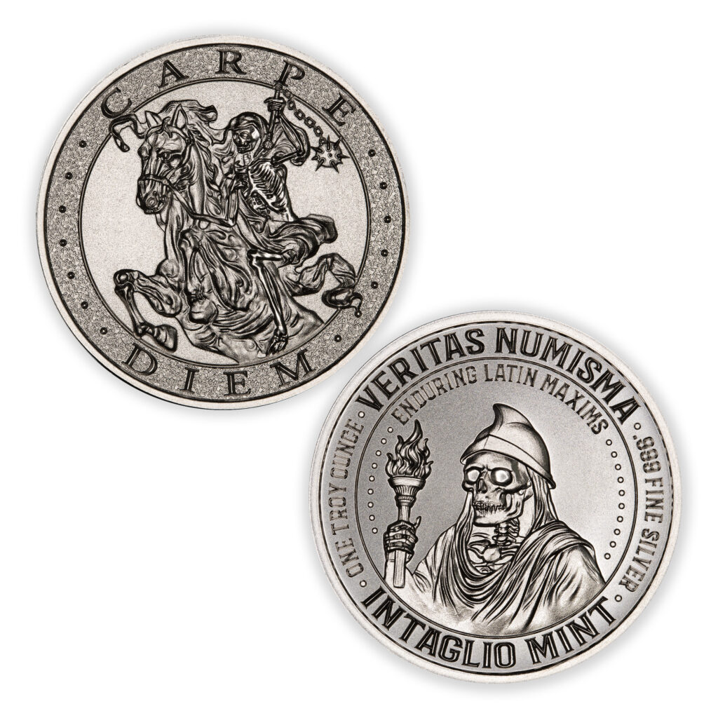 VERITAS NUMISMA SERIES – ENDURING LATIN MAXIMS – CARPE DIEM - 1 TROY OUNCE - 39MM