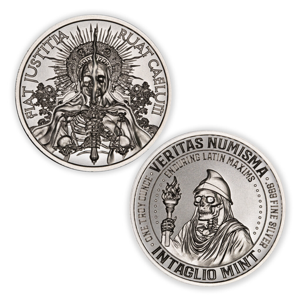 VERITAS NUMISMA SERIES – ENDURING LATIN MAXIMS – FIAT JUSTITIA RUAT CAELUM - 1 TROY OUNCE - 39MM