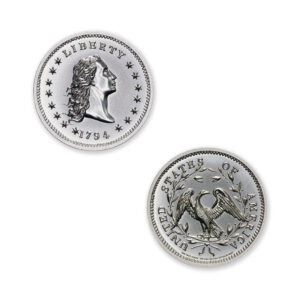 1794 FLOWING HAIR DOLLAR TRIBUTE - HIGH RELIEF - 1 TROY OUNCE - 30MM (THICK)