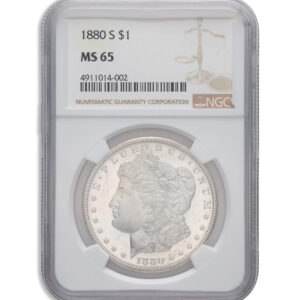 1880-S Morgan Silver Dollar  NGC MS65