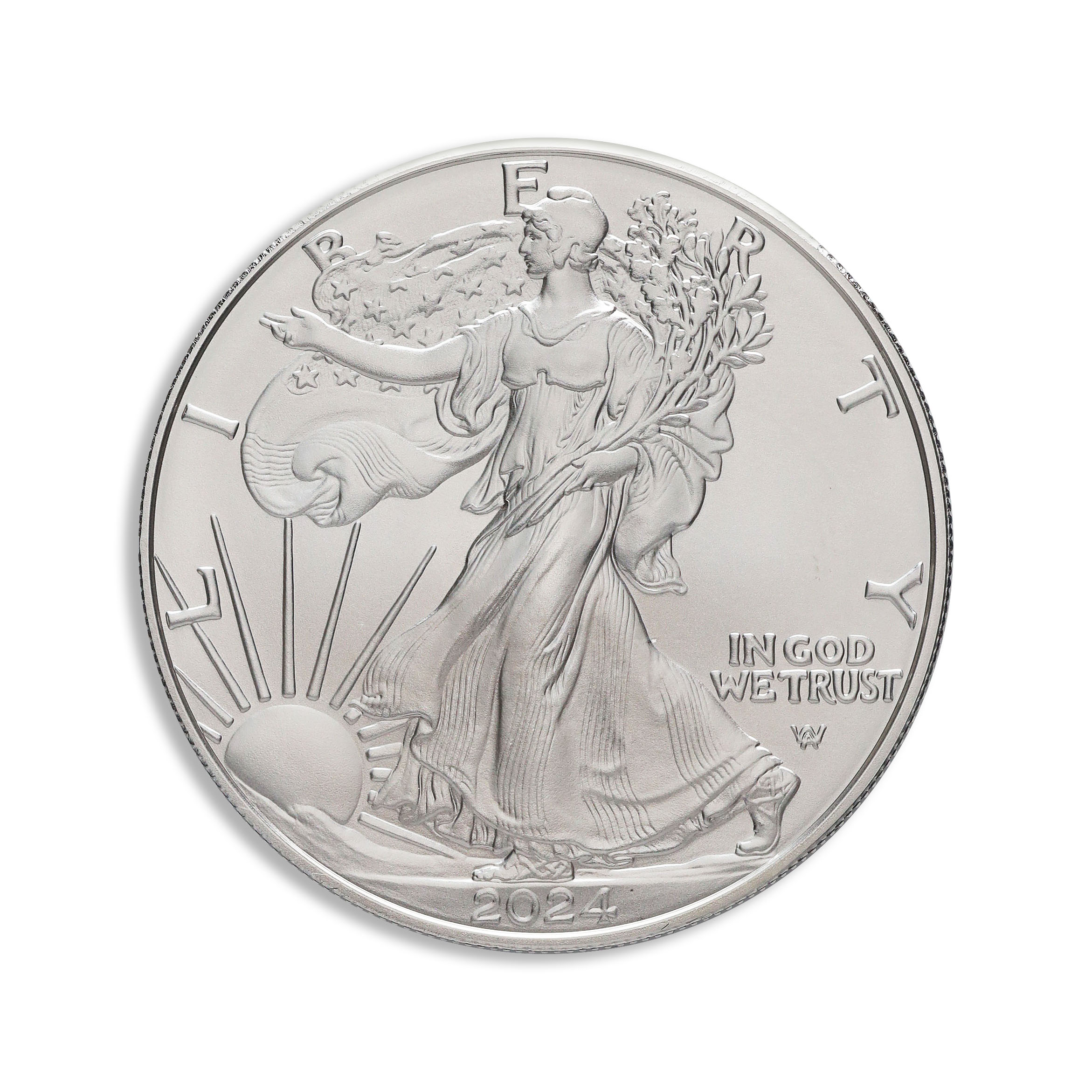 2024-W Burnished Silver Eagle with Box & COA - Image 1