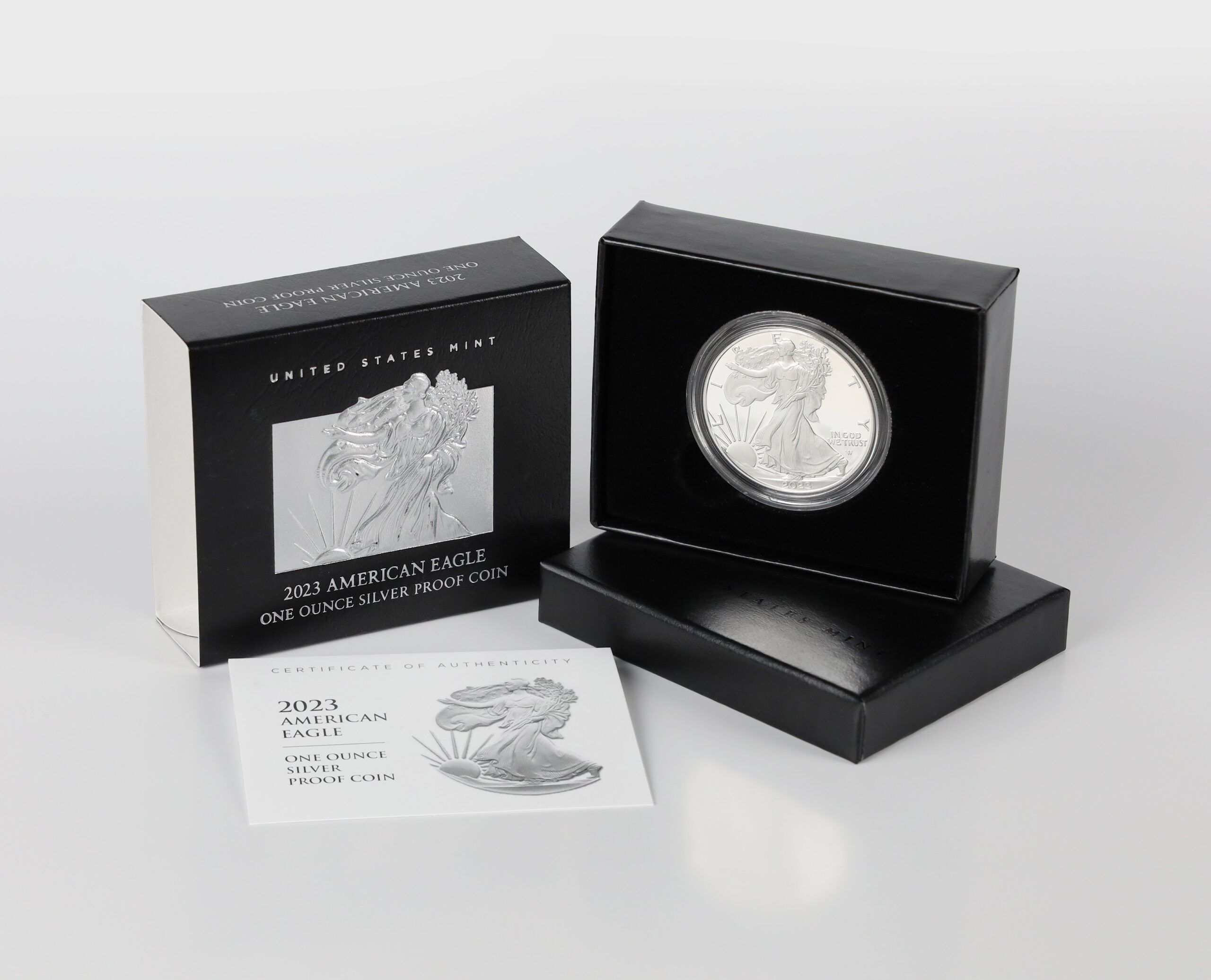 2023-W Proof Silver Eagle with Box & COA - Image 1