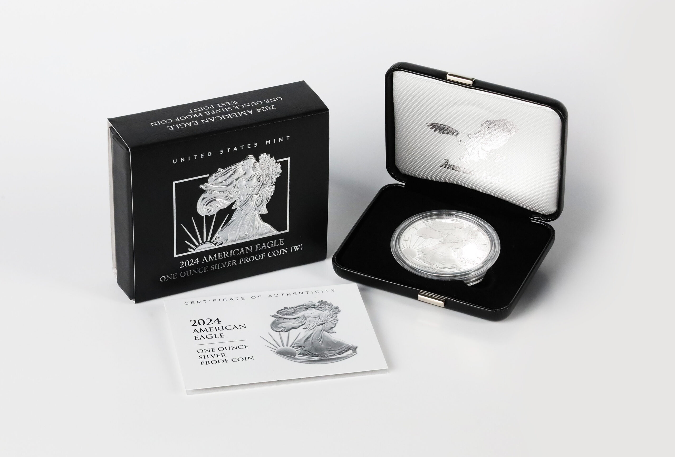 2024-W Proof Silver Eagle with Box & COA - Image 1