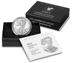 2021-S Proof Silver Eagle with Box & COA - Type 2 - Image 2