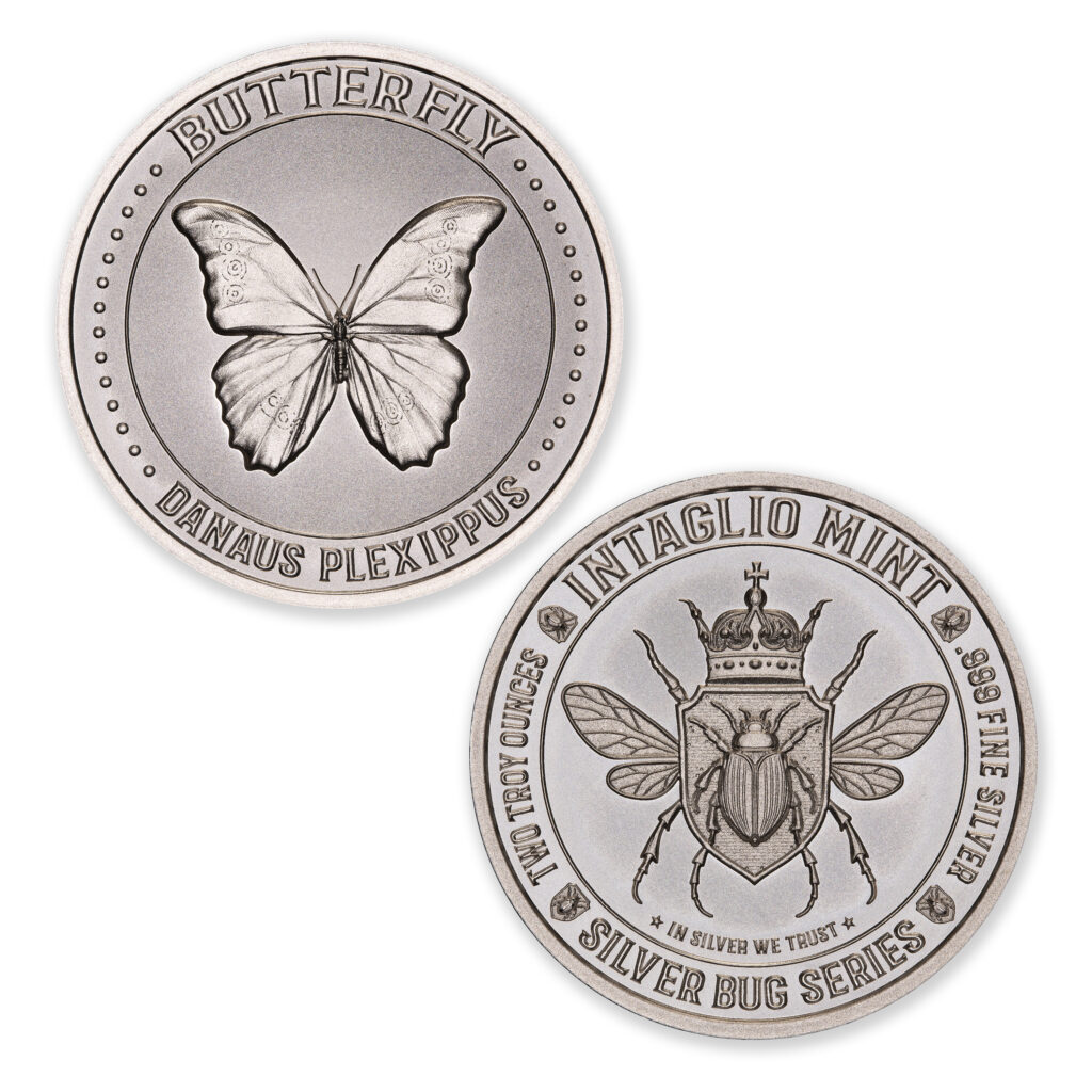 SILVER BUG SERIES - BUTTERFLY - 2 TROY OUNCE - 39MM
