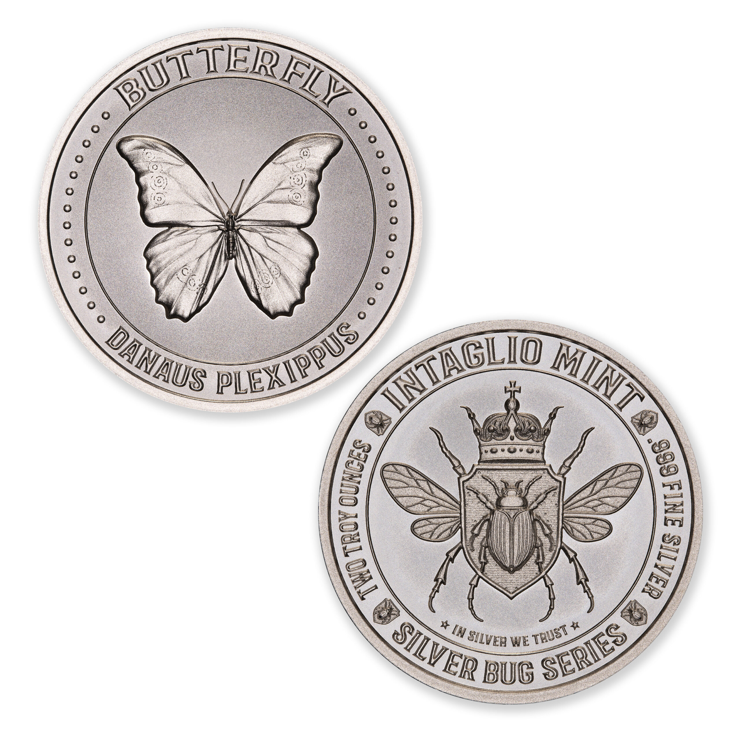 SILVER BUG SERIES -  BUTTERFLY - 2 TROY OUNCE - 39MM - Image 1