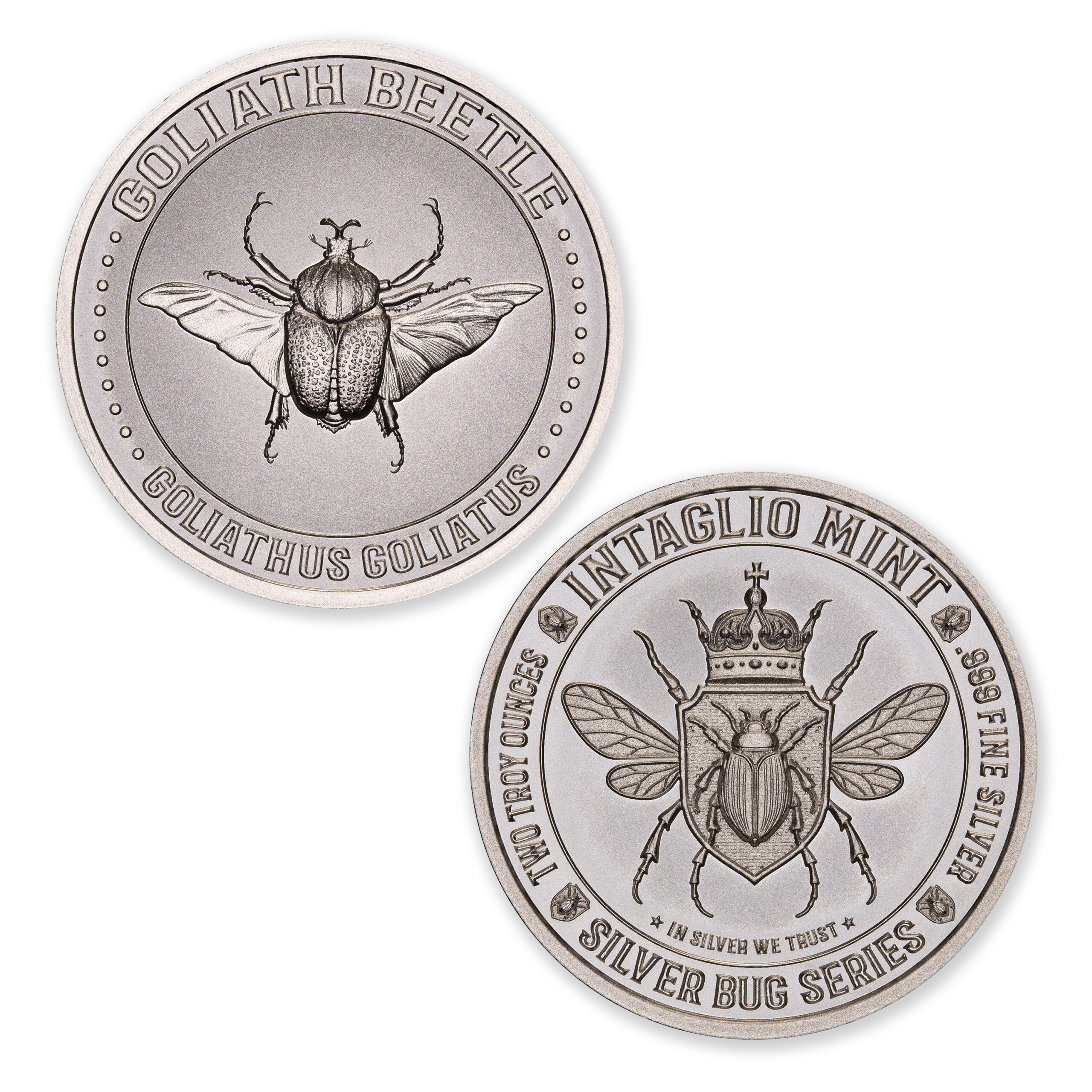 SILVER BUG SERIES -  GOLIATH BEETLE - 2 TROY OUNCE - 39MM - Image 1