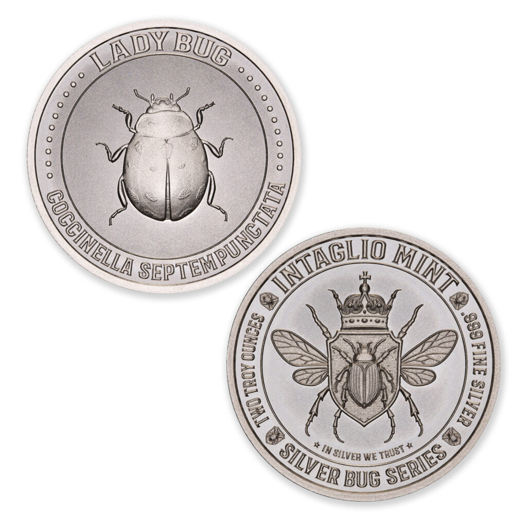 SILVER BUG SERIES - LADY BUG - 2 TROY OUNCE - 39MM