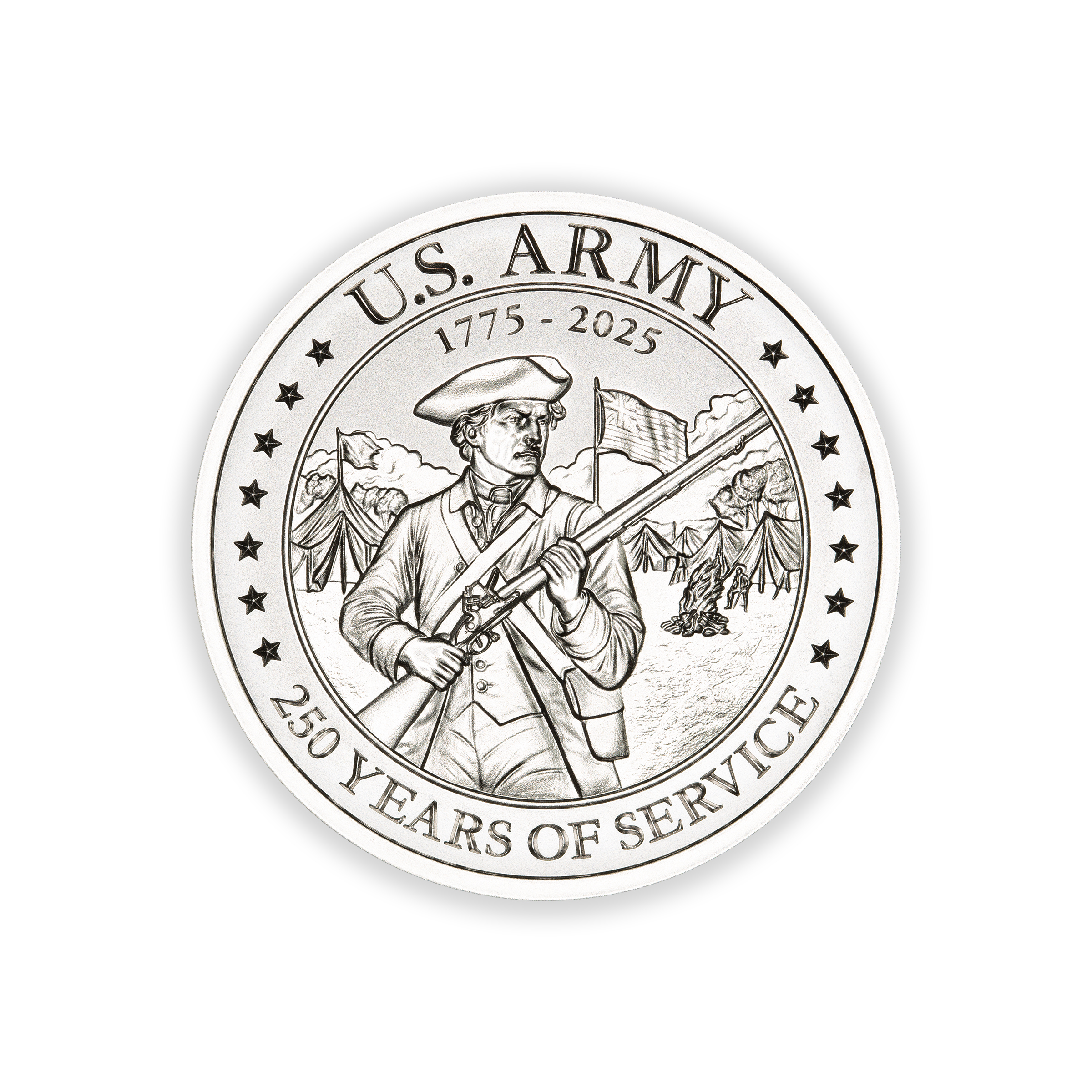 U.S. ARMY - 250 YEAR ANNIVERSARY - ONE TROY OUNCE - 39MM - Image 2
