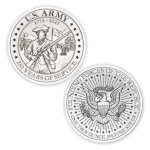 U.S. ARMY - 250 YEAR ANNIVERSARY - ONE TROY OUNCE - 39MM