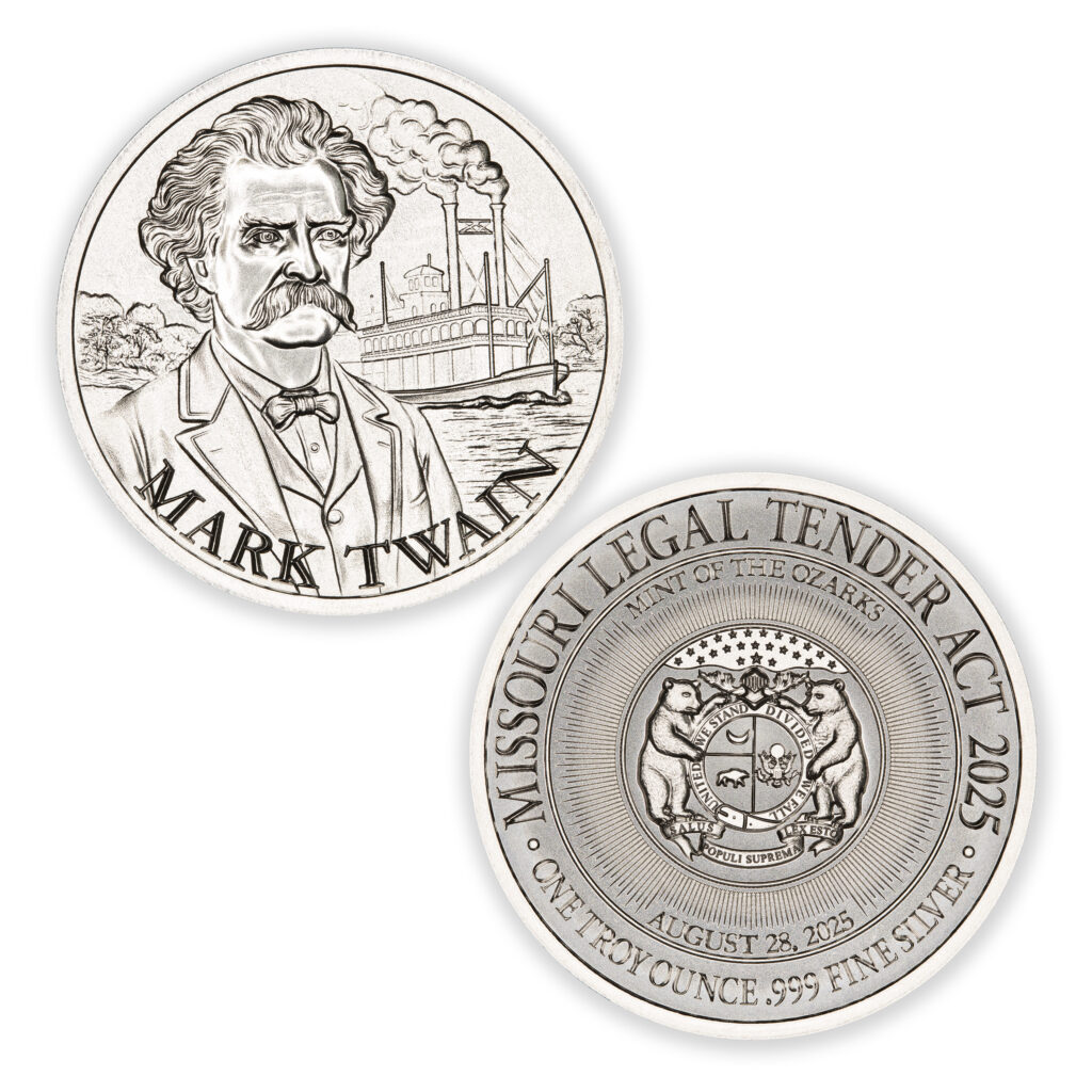 LEGAL TENDER ACT - MISSOURI - MARK TWAIN - 1 TROY OUNCE - 39MM