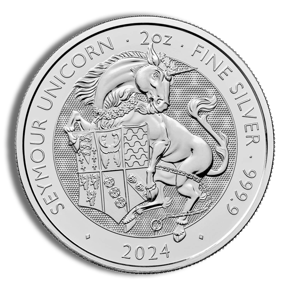 2024 2 oz Silver Great Britain Tudor Beasts - Unicorn - Image 1