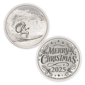2025 CHRISTMAS COLLECTION - SURFING SANTA - 1 TROY OUNCE - 39MM