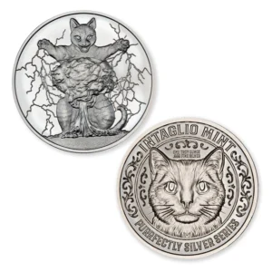 PURRFECTLY SILVER SERIES – CATACLYSMIC – 1 TROY OUNCE – 39MM