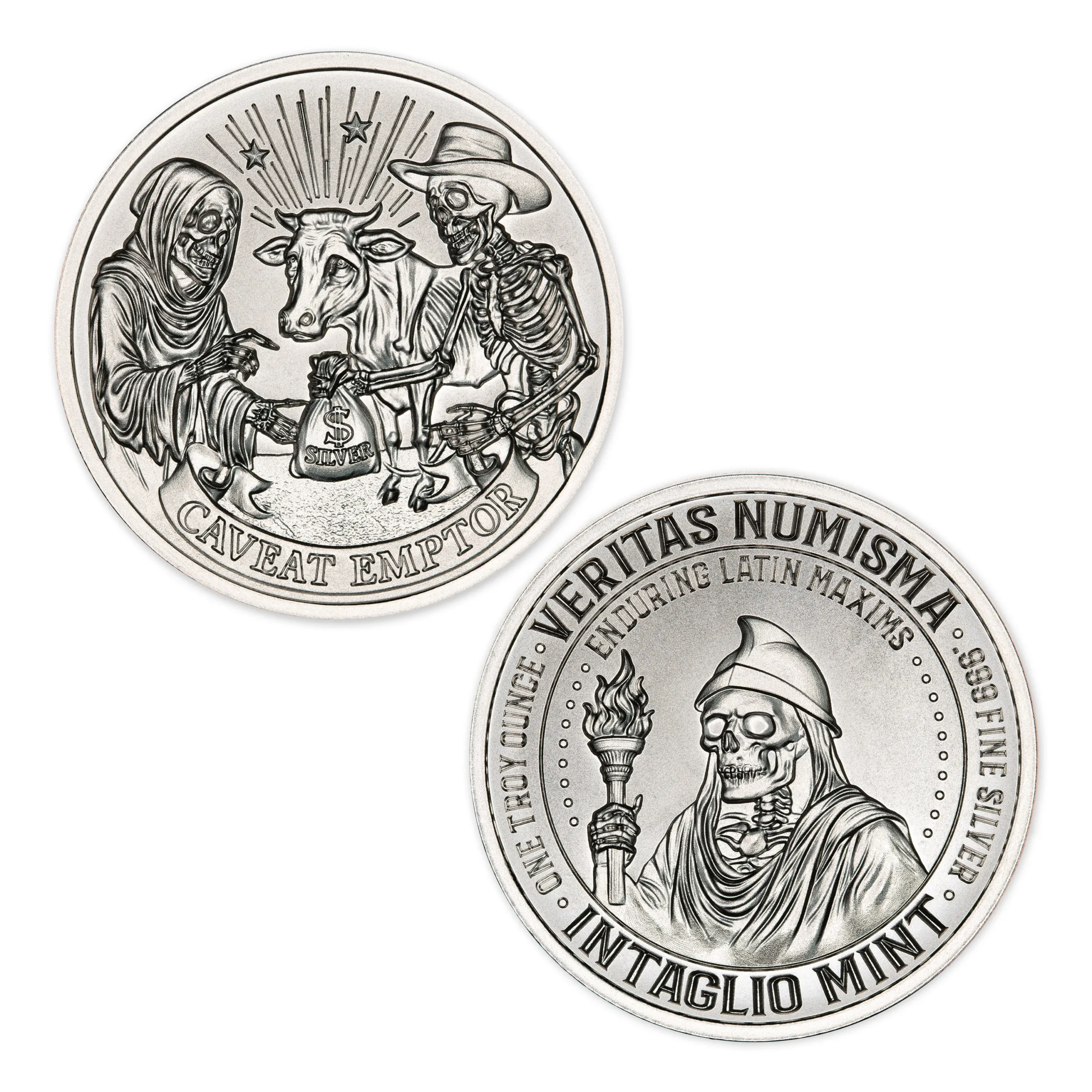 VERITAS NUMISMA SERIES – ENDURING LATIN MAXIMS – CAVEAT EMPTOR - 1 TROY OUNCE - 39MM - Image 1