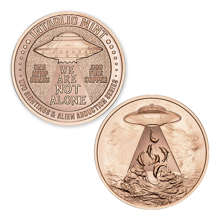 UFO SIGHTINGS & ALIEN ABDUCTION SERIES - DOLPHIN ABDUCTION - 1OZ - 39MM - Image 1