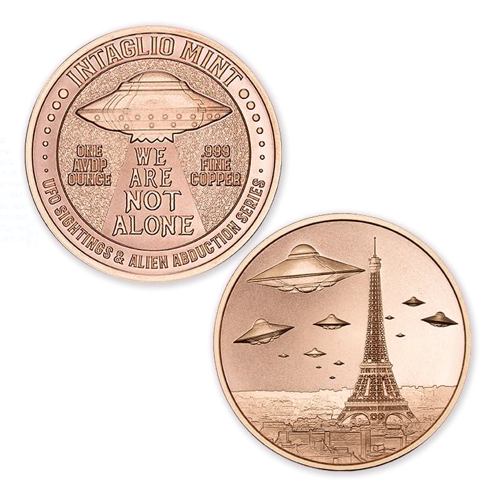 UFO SIGHTINGS & ALIEN ABDUCTION SERIES - PARIS - 1OZ - 39MM - Image 1