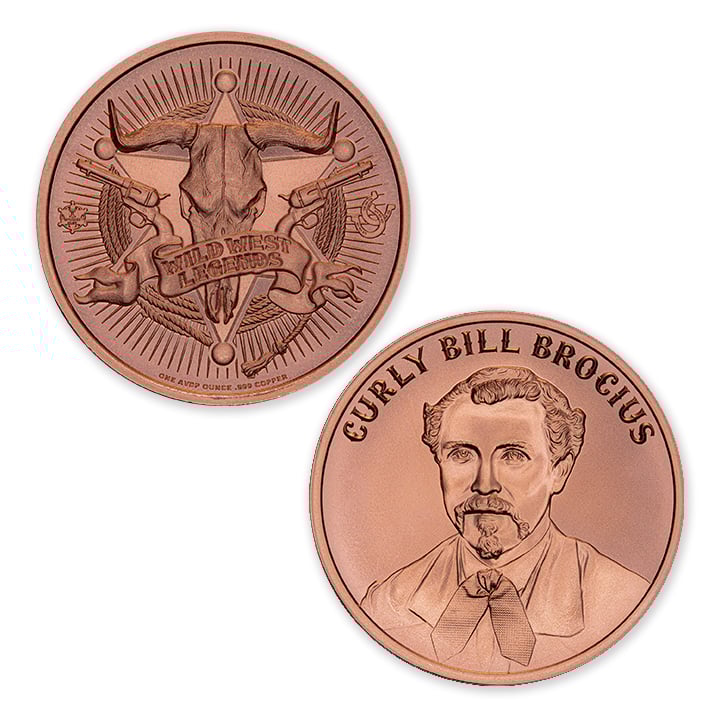 WILD WEST LEGENDS SERIES - CURLY BILL BROCIUS - 1OZ - 39MM - Image 1
