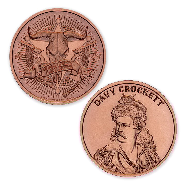 WILD WEST LEGENDS SERIES - DAVY CROCKETT - 1OZ - 39MM - Image 1