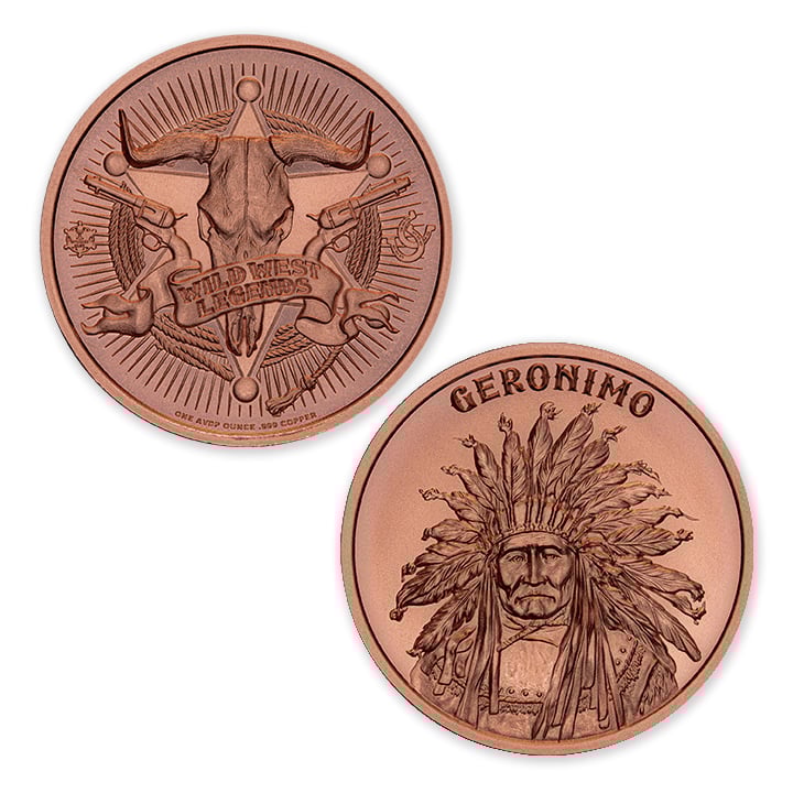 WILD WEST LEGENDS SERIES - GERONIMO - 1OZ - 39MM - Image 1