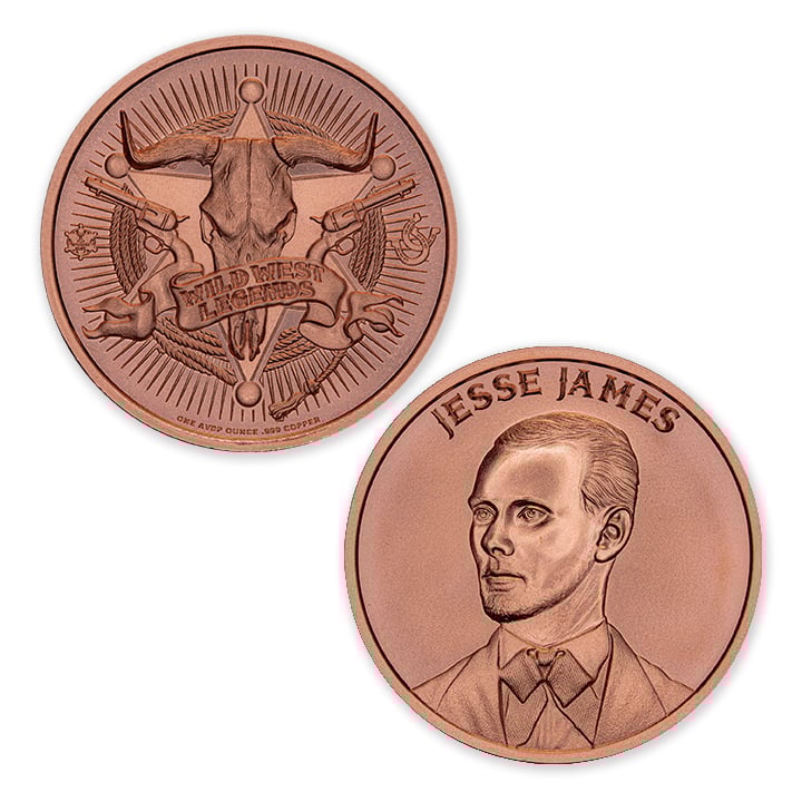 WILD WEST LEGENDS SERIES - JESSE JAMES - 1OZ - 39MM - Image 1