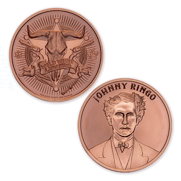 WILD WEST LEGENDS SERIES - JOHNNY RINGO - 1OZ - 39MM - Image 1