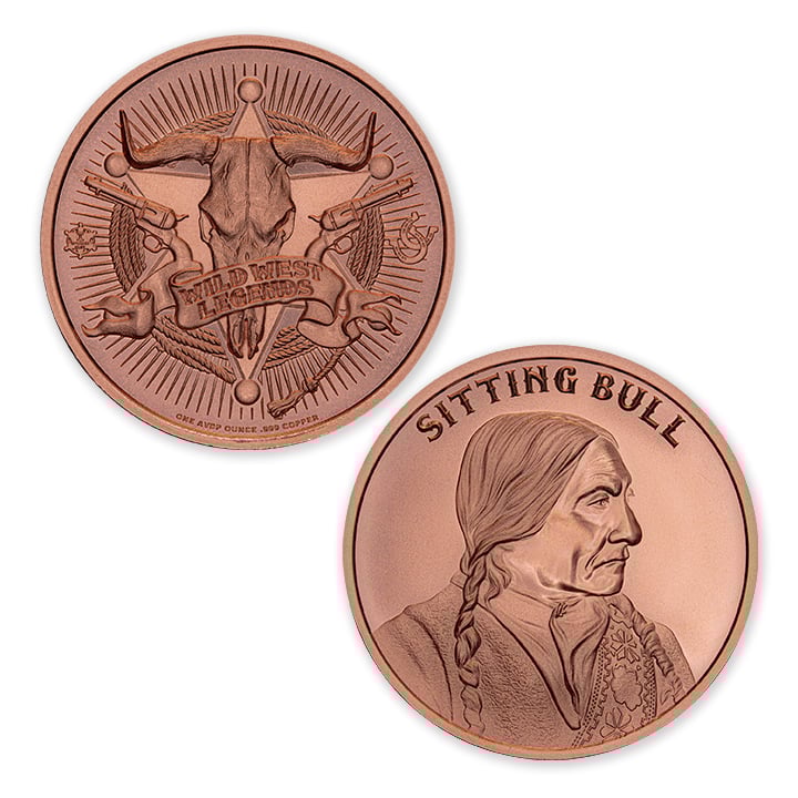WILD WEST LEGENDS SERIES - SITTING BULL - 1OZ - 39MM - Image 1