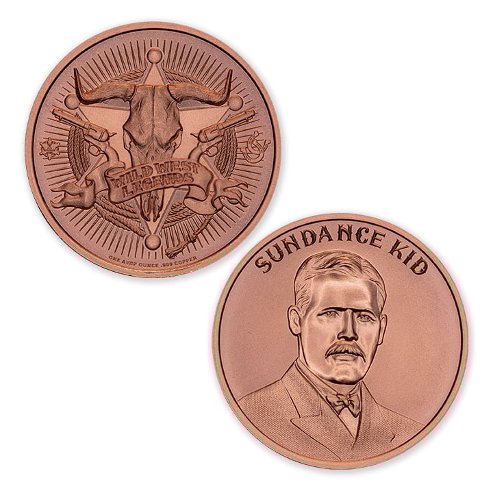 WILD WEST LEGENDS SERIES - SUNDANCE KID - 1OZ - 39MM - Image 1