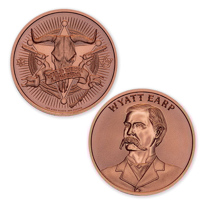 WILD WEST LEGENDS SERIES - WYATT EARP - 1OZ - 39MM - Image 1
