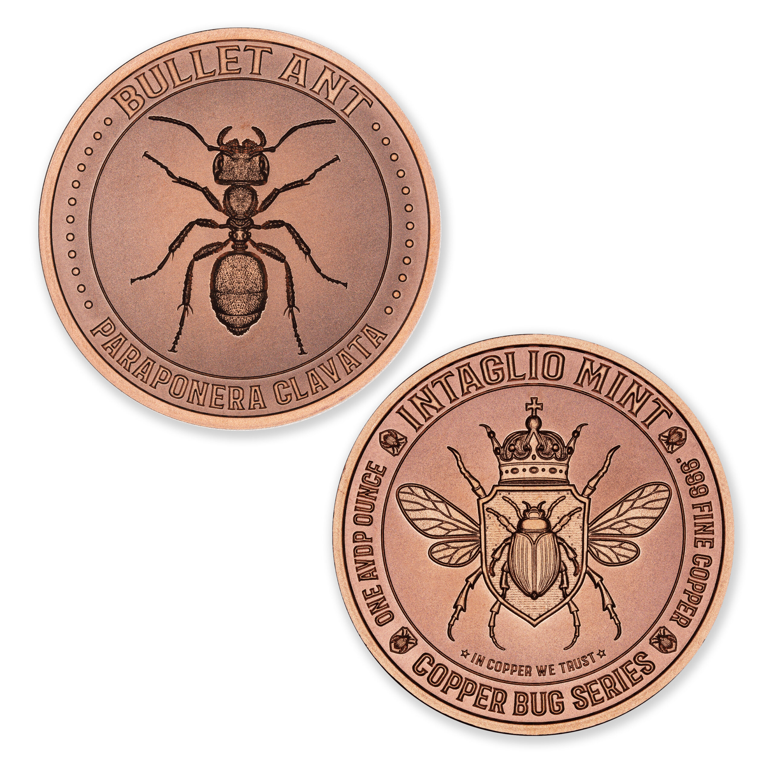 COPPER BUG SERIES - BULLET ANT - 1OZ - 39MM - Image 1