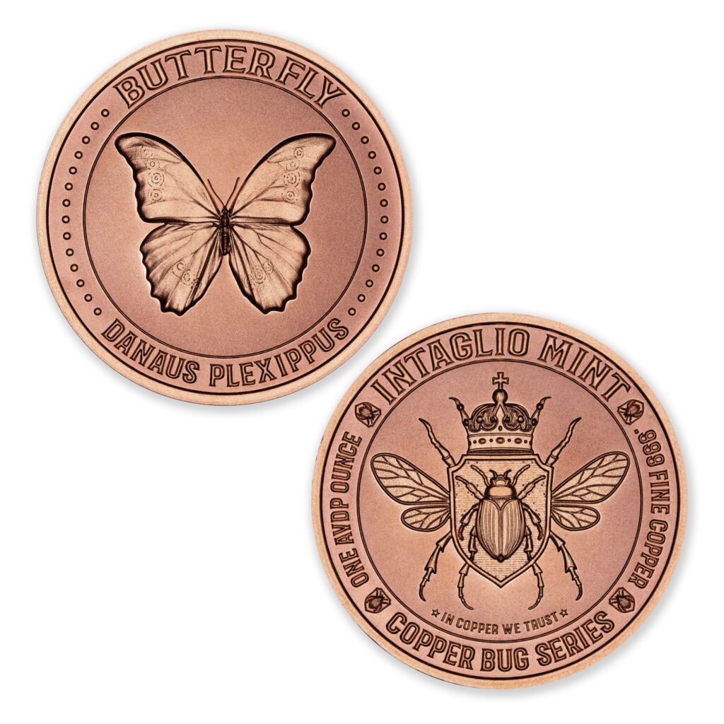 COPPER BUG SERIES - BUTTERFLY - 1OZ - 39MM - CU