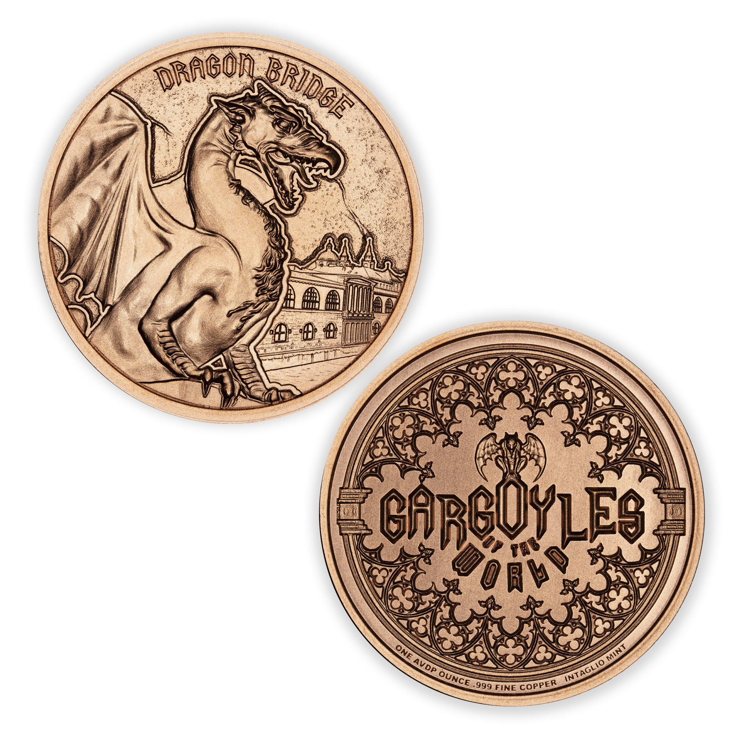 GARGOYLES OF THE WORLD - VI - DRAGON BRIDGE - 1OZ - 39MM - Image 1