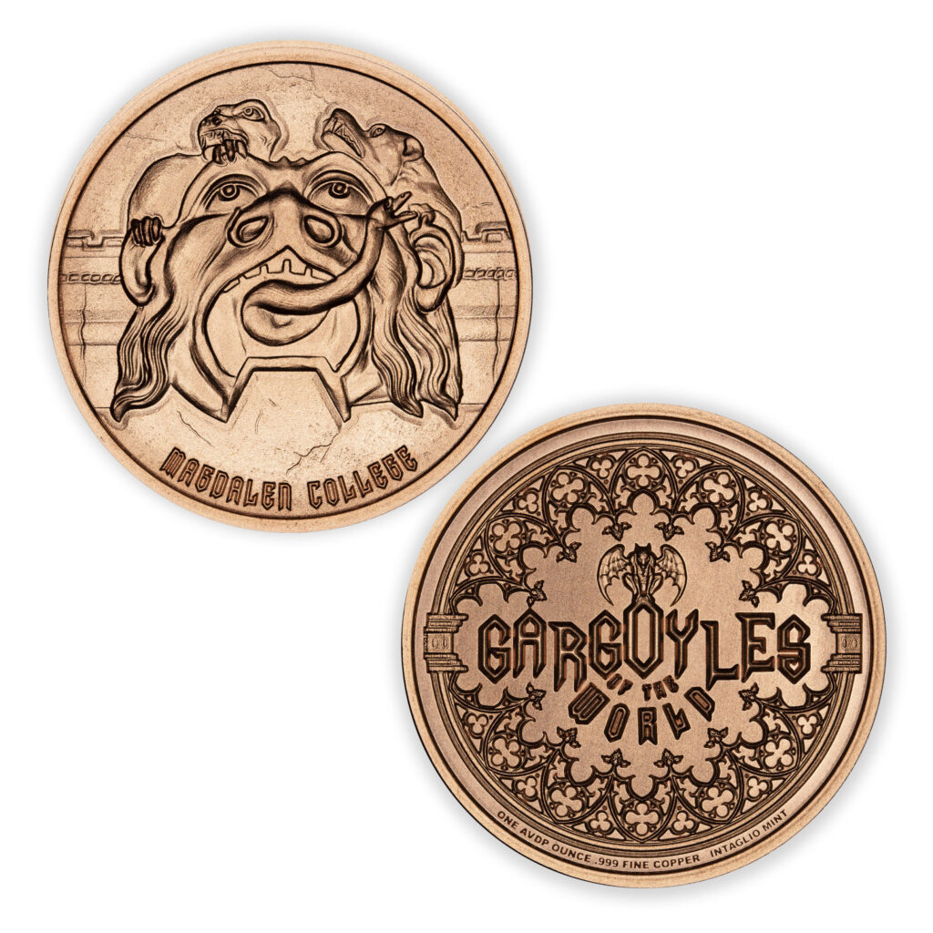 GARGOYLES OF THE WORLD - V - MAGDALEN COLLEGE - 1OZ - 39MM - CU
