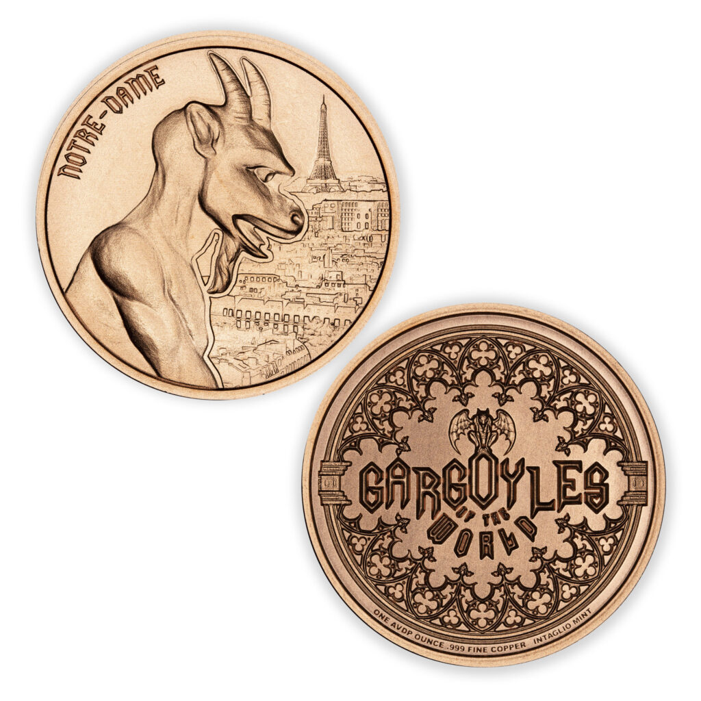 GARGOYLES OF THE WORLD - II - NOTRE DAME - 1OZ - 39MM - CU