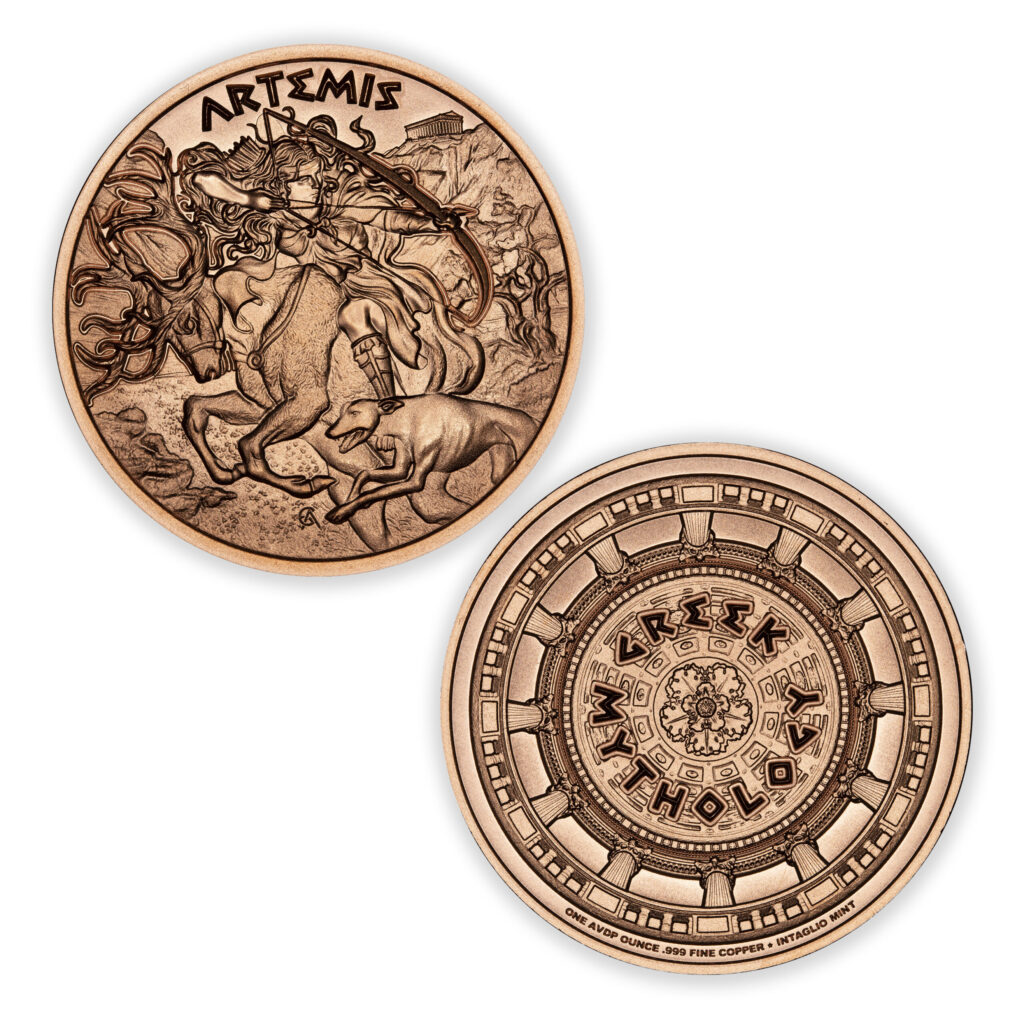 GREEK MYTHOLOGY SERIES - ARTEMIS - 1OZ - 39MM - CU